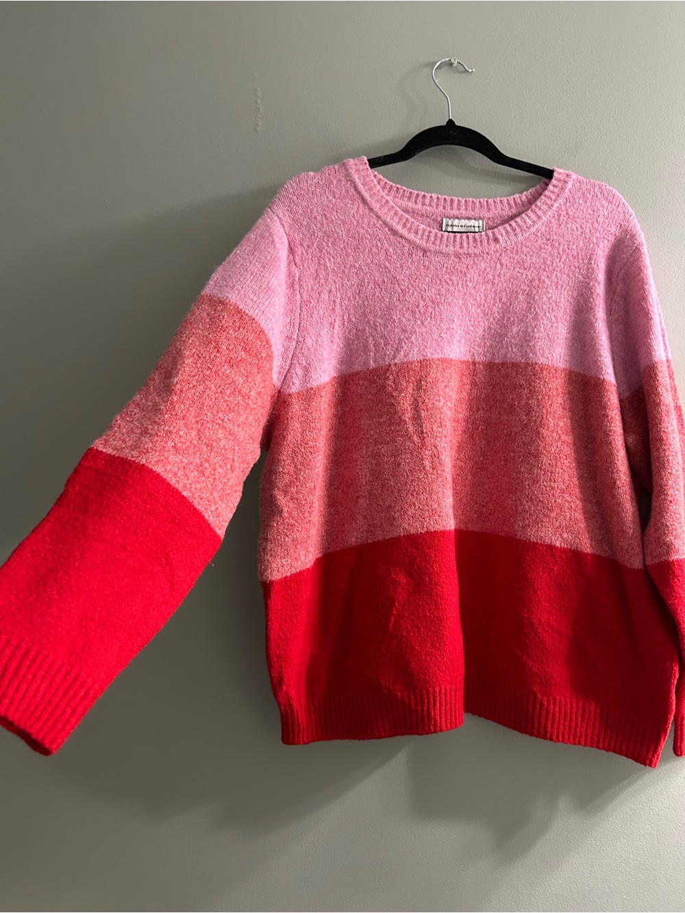 Cupcakes and cashmere pink striped oversized sweater soft cozy